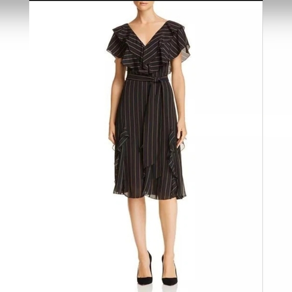 NWOT Alice and Olivia Tessa Runway  Black Striped Dress Size 40. 4. Small - Picture 2 of 12